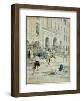 Duel Between Boutteville and Beuvron on Place Royale in Paris at Noon-Maurice Leloir-Framed Art Print