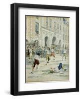 Duel Between Boutteville and Beuvron on Place Royale in Paris at Noon-Maurice Leloir-Framed Art Print