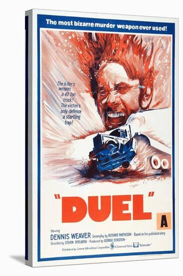 Duel, New Zealand poster, Dennis Weaver, 1971-null-Stretched Canvas