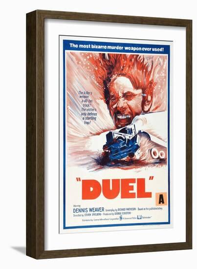 Duel, New Zealand poster, Dennis Weaver, 1971-null-Framed Art Print