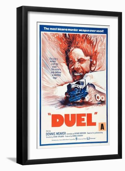 Duel, New Zealand poster, Dennis Weaver, 1971-null-Framed Art Print