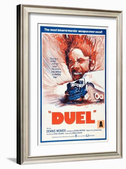 Duel, New Zealand poster, Dennis Weaver, 1971-null-Framed Art Print