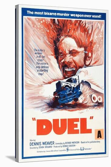 Duel, New Zealand poster, Dennis Weaver, 1971-null-Stretched Canvas