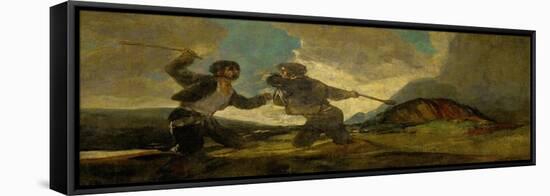 Duel with Cudgels, One of the Black Paintings from the Quinta Del Sordo, Goya's House, 1819-1823-Francisco de Goya-Framed Stretched Canvas