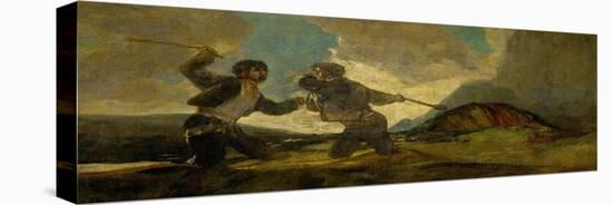 Duel with Cudgels, One of the Black Paintings from the Quinta Del Sordo, Goya's House, 1819-1823-Francisco de Goya-Stretched Canvas
