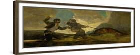 Duel with Cudgels, One of the Black Paintings from the Quinta Del Sordo, Goya's House, 1819-1823-Francisco de Goya-Framed Giclee Print