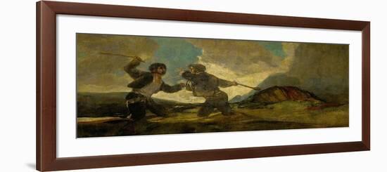 Duel with Cudgels, One of the Black Paintings from the Quinta Del Sordo, Goya's House, 1819-1823-Francisco de Goya-Framed Giclee Print