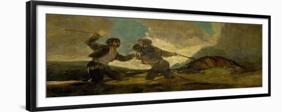 Duel with Cudgels, One of the Black Paintings from the Quinta Del Sordo, Goya's House, 1819-1823-Francisco de Goya-Framed Giclee Print