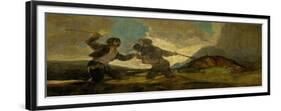 Duel with Cudgels, One of the Black Paintings from the Quinta Del Sordo, Goya's House, 1819-1823-Francisco de Goya-Framed Giclee Print