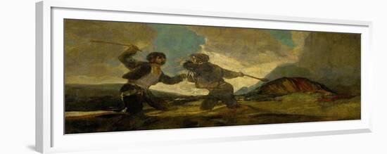 Duel with Cudgels, One of the Black Paintings from the Quinta Del Sordo, Goya's House, 1819-1823-Francisco de Goya-Framed Giclee Print