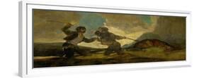 Duel with Cudgels, One of the Black Paintings from the Quinta Del Sordo, Goya's House, 1819-1823-Francisco de Goya-Framed Giclee Print