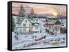 Duelling Snowmen-Bob Fair-Framed Stretched Canvas