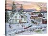 Duelling Snowmen-Bob Fair-Stretched Canvas