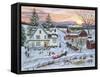 Duelling Snowmen-Bob Fair-Framed Stretched Canvas