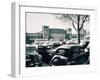 Duesseldorf: Historic Picture of the Rheinterrasse Building with Parking Cars-null-Framed Photographic Print