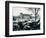 Duesseldorf: Historic Picture of the Rheinterrasse Building with Parking Cars-null-Framed Photographic Print