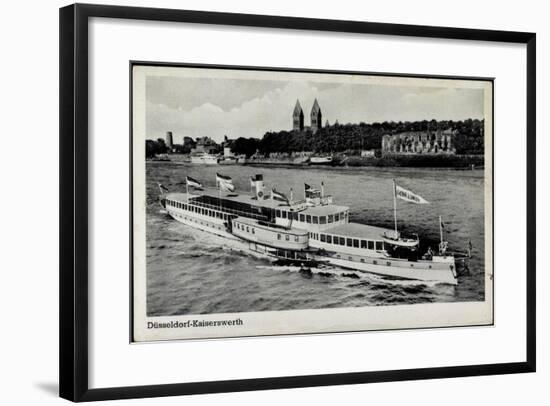 Düsseldorf Kaiserswerth, Dampfer Glückauf A. Rhein-null-Framed Giclee Print