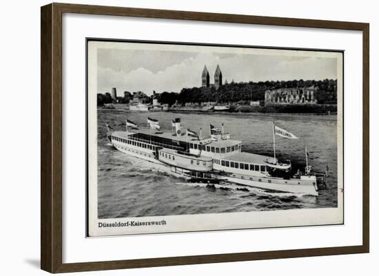 Düsseldorf Kaiserswerth, Dampfer Glückauf A. Rhein-null-Framed Giclee Print