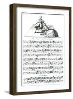 Duet for Viol and Flute - the Siren of the Stage-George Bickham-Framed Art Print