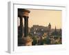 Dugald Stewart Monument and View over Princes Street, Edinburgh, Lothian, Scotland-Rainford Roy-Framed Photographic Print
