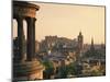 Dugald Stewart Monument and View over Princes Street, Edinburgh, Lothian, Scotland-Rainford Roy-Mounted Photographic Print