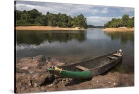Dugout Canoe. Fairview, Iwokrama Reserve, Guyana-Pete Oxford-Stretched Canvas