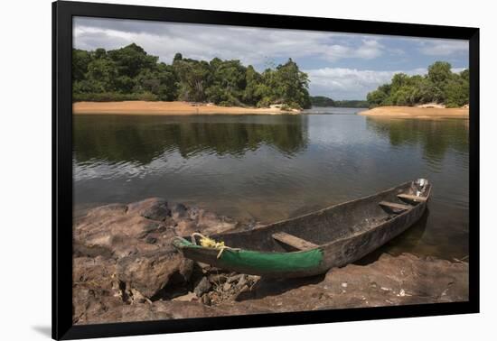 Dugout Canoe. Fairview, Iwokrama Reserve, Guyana-Pete Oxford-Framed Photographic Print