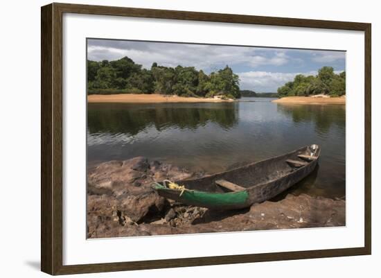 Dugout Canoe. Fairview, Iwokrama Reserve, Guyana-Pete Oxford-Framed Photographic Print