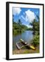 Dugout Canoe on the Wailua River. Kauai, Hawaii, United States of America, Pacific-Michael Runkel-Framed Photographic Print