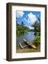 Dugout Canoe on the Wailua River. Kauai, Hawaii, United States of America, Pacific-Michael Runkel-Framed Photographic Print