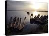 Dugout Canoes on the Congo River, Yangambi, Democratic Republic of Congo, Africa-Andrew Mcconnell-Stretched Canvas