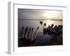 Dugout Canoes on the Congo River, Yangambi, Democratic Republic of Congo, Africa-Andrew Mcconnell-Framed Photographic Print