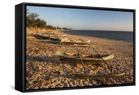 Dugout Canoes Used as Fishing Boats on Ifaty Beach at Sunset, South West Madagascar, Africa-Matthew Williams-Ellis-Framed Stretched Canvas