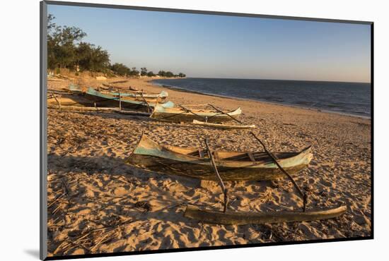 Dugout Canoes Used as Fishing Boats on Ifaty Beach at Sunset, South West Madagascar, Africa-Matthew Williams-Ellis-Mounted Photographic Print