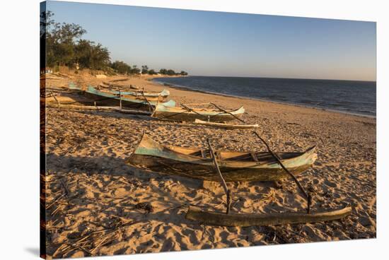 Dugout Canoes Used as Fishing Boats on Ifaty Beach at Sunset, South West Madagascar, Africa-Matthew Williams-Ellis-Stretched Canvas