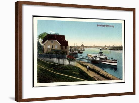 Duisburg Homberg Essenberg, Rhein, Boot, Passant-null-Framed Giclee Print