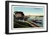 Duisburg Homberg Essenberg, Rhein, Boot, Passant-null-Framed Giclee Print