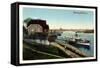 Duisburg Homberg Essenberg, Rhein, Boot, Passant-null-Framed Stretched Canvas