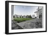 Duisburg, North Rhine-Westphalia, Garten Der Erinnerung with View at the Jewish Parish Hall-Bernd Wittelsbach-Framed Photographic Print