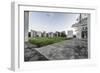 Duisburg, North Rhine-Westphalia, Garten Der Erinnerung with View at the Jewish Parish Hall-Bernd Wittelsbach-Framed Photographic Print