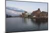 Duisburg, North Rhine-Westphalia, Germany, View on the Duisburg Inner Harbour-Bernd Wittelsbach-Mounted Photographic Print