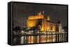 Duisburg, North Rhine-Westphalia, Germany, WerhahmŸhle in the Duisburg Inner Harbour-Bernd Wittelsbach-Framed Stretched Canvas