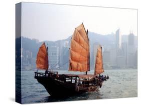 Duk Ling Junk Boat Sails in Victoria Harbor, Hong Kong, China-Russell Gordon-Stretched Canvas