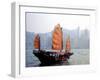 Duk Ling Junk Boat Sails in Victoria Harbor, Hong Kong, China-Russell Gordon-Framed Premium Photographic Print