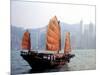 Duk Ling Junk Boat Sails in Victoria Harbor, Hong Kong, China-Russell Gordon-Mounted Photographic Print