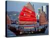 Duk Ling Junk Boat Sails in Victoria Harbor, Hong Kong, China-Russell Gordon-Stretched Canvas