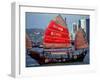 Duk Ling Junk Boat Sails in Victoria Harbor, Hong Kong, China-Russell Gordon-Framed Photographic Print