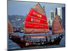 Duk Ling Junk Boat Sails in Victoria Harbor, Hong Kong, China-Russell Gordon-Mounted Photographic Print