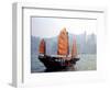 Duk Ling Junk Boat Sails in Victoria Harbor, Hong Kong, China-Russell Gordon-Framed Photographic Print