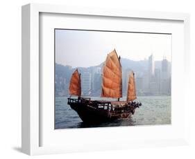 Duk Ling Junk Boat Sails in Victoria Harbor, Hong Kong, China-Russell Gordon-Framed Photographic Print